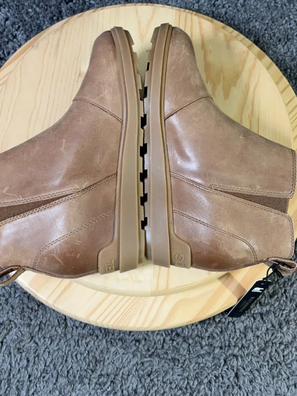 Sorel Evie II Hidden Wedge Boots Womens Size 8.5 Brown Leather Ankle Booties